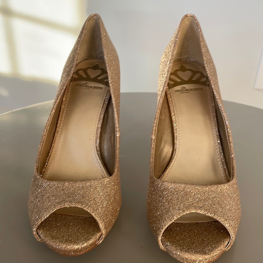 Fergalicious Grace Gold Glitter Heels